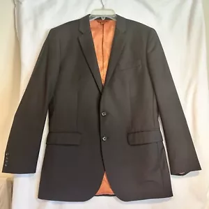 Baroni Prive Super 150 Wool Mens 42L Black 2 Button Double Vented Desiger Blazer - Picture 1 of 11