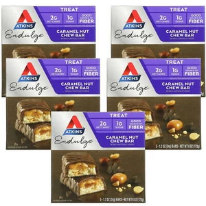 Atkins Endulge Caramel Nut Chew Bar, 1.2oz, 5-Pk (Treat) - Picture 1 of 3