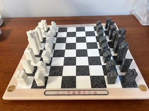 Unique Proto-type Corian Chess Set, Pieces & Board, See Description - Picture 1 of 21