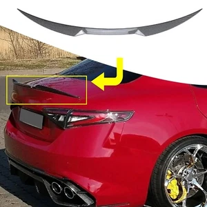 Carbon Fiber Stil Hinten Stamm Spoiler Flügel Lip Für Alfa Romeo Giulia 2015-23 - Picture 1 of 10