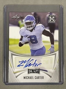 2021 Leaf Draft Michael Carter XRC Rookie RC Auto Autograph #BA-MC1 NY Jets - Picture 1 of 2