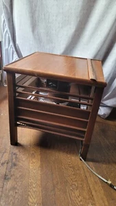 Vintage Rare Diehl Mahogany Hassock Ottoman Wooden Floor Box Fan WORKING - Picture 1 of 12