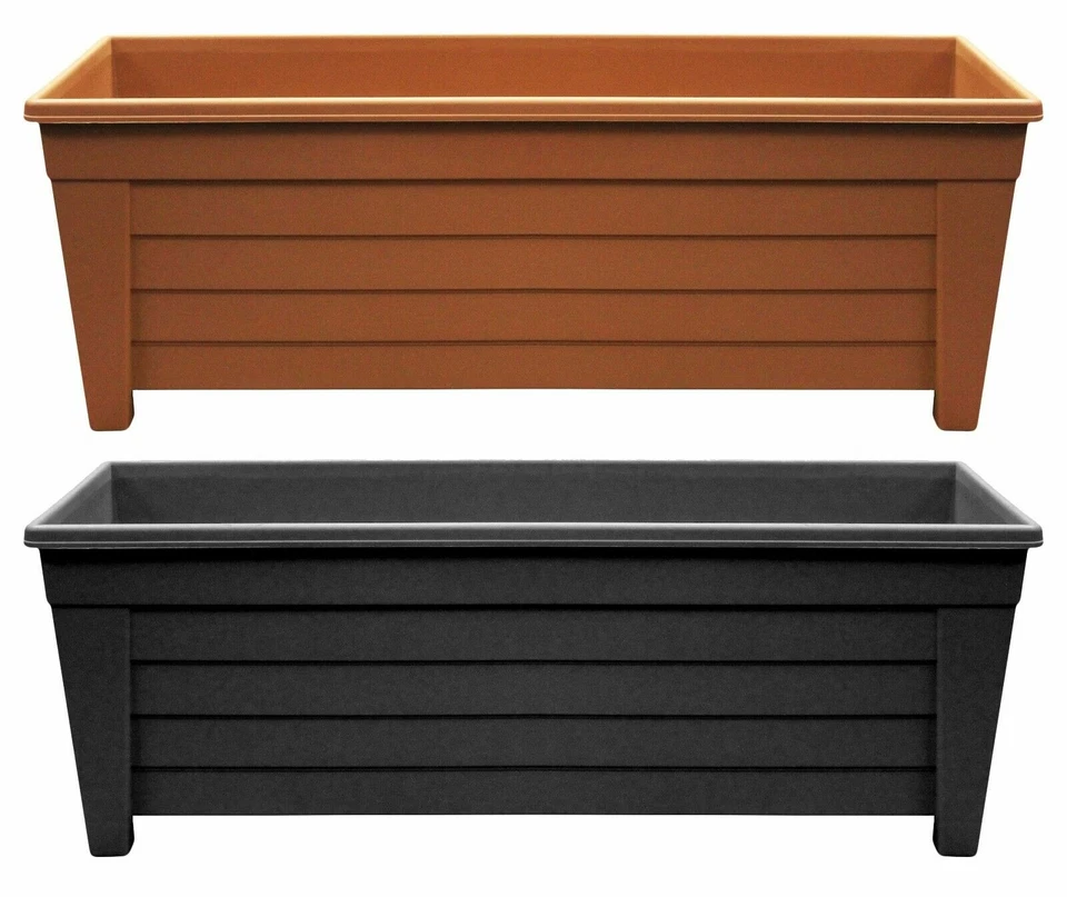 55cm Trough Plant Pot Long Plastic Planter Outdoor Garden Herb Flower Grosvenor