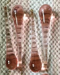 Pink Murano Glass Chandelier Drops x 4 - Picture 1 of 2