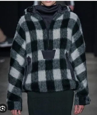 Abrigo Pullover Rag Bone Mohair Mezcla Lana Alpaca Cuadros XS Foto 1 de 4