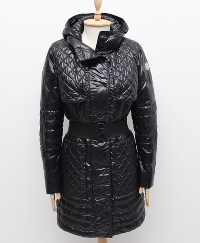 Cappotto giacca piumino lungo trapuntato donna vintage MONCLER Carson nero 1 S