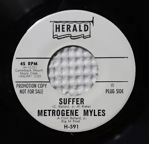 METROGENE MYLES Suffer Some Tears Orig '64 HERALD R&B Soul Vinyl Promo 45 VG+ - Foto 1 di 1