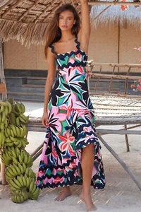 Damen Kleider Stempel Einteiliger Ausschnitt Strandkleid Röcke Hawaii-Stil - Bild 1 von 9