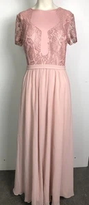 Abendkleid Chic Lang Cocktailkleid Applikationen aus Chiffon, Rosa, M (DE 38) - Picture 1 of 3