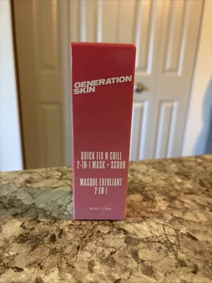 MASK GENERATION SKIN Quick Fix N Chill 2 in 1 Mask + Scrub Exfoliant 1.7 oz NEW - Image 1 of 4