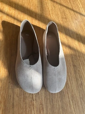 Bailarina plana Zara gamuza suave/cuero para mujer 9 40 nueva con etiquetas Foto 1 de 4