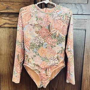 Roxy Mädchen 7 Pfirsich Nektar Body UV Langarm Rash Guard Badeanzug - Bild 1 von 6