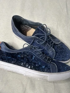 Robert Graham Cates Sneaker Herren Gr. 10 Paisley Totenkopf Blau Wildleder Freizeitschuh - Bild 1 von 7