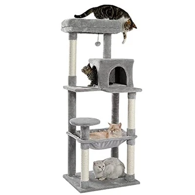PAWZ ROAD 143 cm Kratzbaum für Katzen mit Metallgestell große Hängematte, 56,3