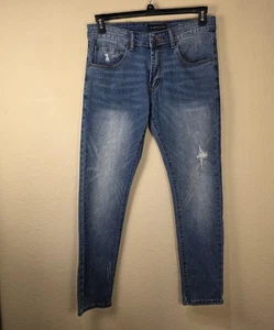 Aeropostale Jeans Mens (Tag 30x30) Blue Super Skinny Distressed Dark Denim - Picture 1 of 12