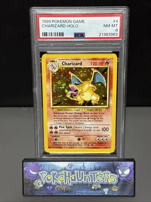 Pokemon Card Charizard 4/102 Base Set Holo Rare WOTC PSA 8 NM-MT — 第 1/2 张图片