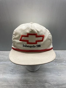 Vintage 1988 Chevy Indianapolis Strapback Trucker Hat White/Red Rope - Picture 1 of 6