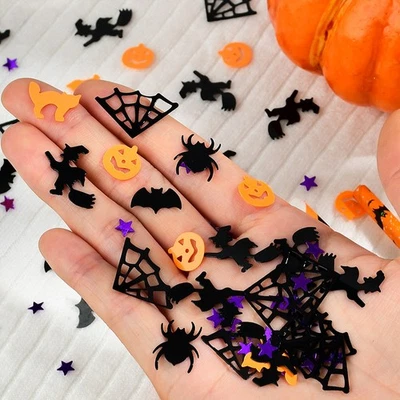 45g Accesorios de confeti para fiesta de Halloween Calabaza Araña Bruja Murciélagos Confeti Decoración Foto 1 de 4