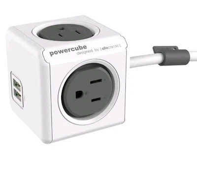 Allocacoc 4424 Powercube Extended USB Power Strip 10' 4 Plugs International Use - Image 1 of 2