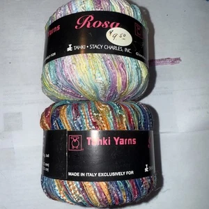 Tahki Yarns - ROSA - multi color lacy ribbon yarn - 50g, 54yd, 50m made in Italy - Picture 1 of 12