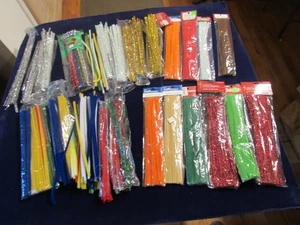 HUGE LOT Wired Chenille Stem Craft Pipe Cleaners 12" Unused Great Variety M15 J6 - Picture 1 of 8