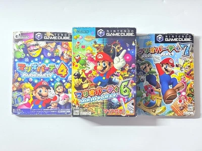 Nintendo GameCube Mario Party 4 6 7 Lot of 3 Games + Microphone Set with Manual - Image 1 of 4