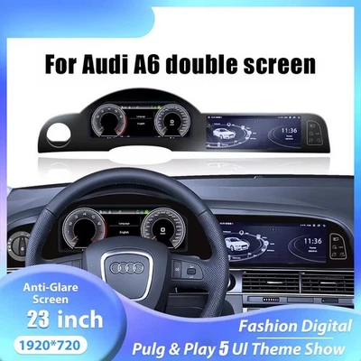 Para AUDI A6 2005-2014 Doble Pantalla Cabina Instrumentos Panel Velocímetro Virtual Foto 1 de 4