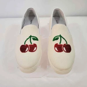 Katy Perry The Kerry Canvas Sneaker Women's 8 M Cherry Slip On Cream NIB  - Picture 1 of 14