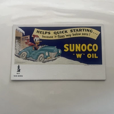 World War II Era Sunoco "W" Oil Blotter Donald Duck - Image 1 of 2