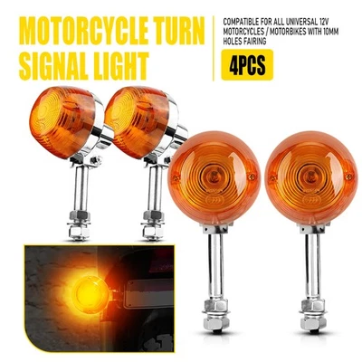 4PCS For Honda CT70 CT90 XL100 CB350 CM400 Amber Turn Signal Indicators Light EC - Image 1 of 4