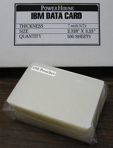 IBM Data Card 7mil 2.328" x 3.25" Clear Laminating Pouches, Laminator Supplies - Picture 1 of 2