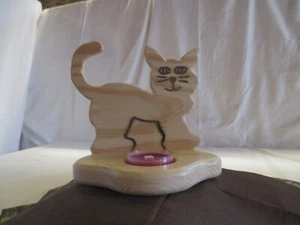 Teelichthalter aus Holz "stehende Katze", Frühlingsdeko/Tischdeko. - Bild 1 von 5