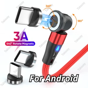 For Android Samsung Google Magnetic Type C Fast Phone Charger Cable 540° Rotate - Picture 1 of 14