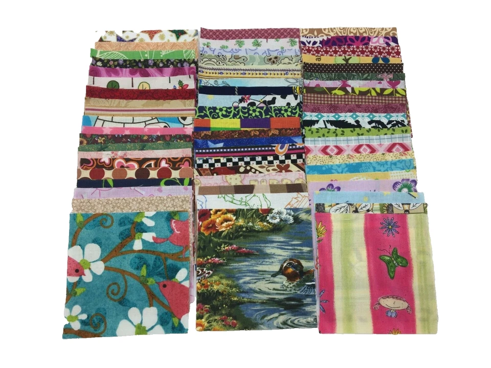 100 5" Pre Cut Quilt Quilting Squares NO DUPLICATES Patterns May Vary