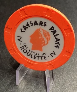 Caesars Palace LV Roulette Chip - Tisch IV - Hot Orange - Bild 1 von 2