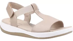 Hush Puppies Sylvie Womens Taupe Touch Fasten Comfort Open Toe Sandals - Picture 1 of 4
