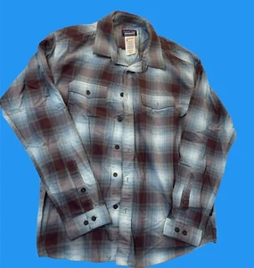 Patagonian Men's Shirt Button Down  Large Long Sleeve Multi Checkered Organic Co - Picture 1 of 7