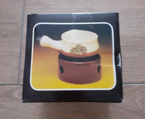 Butterwärmer Keramik Rechaud & Pfännchen NEU ovp Retro hübsches Motiv (Bäume) - Bild 1 von 3