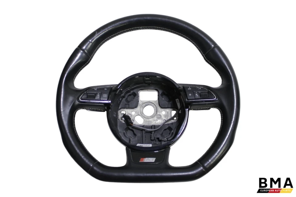 Volante de cuero negro Audi S6 2016-2018 OEM Foto 1 de 4