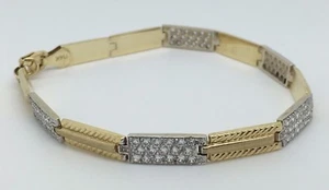 PULSERA PANEL MUJER ORO AMARILLO 14K CON PIEDRAS CIRCONITAS CÚBICAS - Imagen 1 de 12