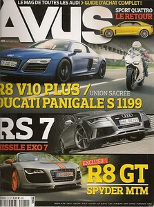 AVUS 21 AUDI RS6 R8 V10 PLUS RS7 AUDI QUATTRO 20V 1990 R8 GT SPYDER MTM 606PS - Bild 1 von 1