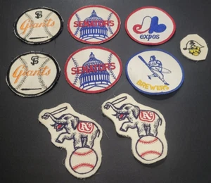 Vintage Baseball MLB Patches A's Giants Senators Expos Brewers Pirates - Picture 1 of 6