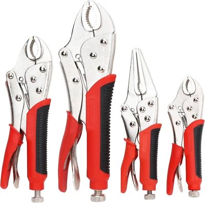 4pc Pro Vise Grip Locking Pliers Set – For Clamping, Bending & Holding - Image 1 of 4