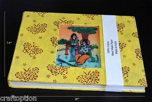 HANDGEMACHTES RECYCLINGPAPIER EDELSTEIN TAGEBUCH/TAGEBUCH MIT EDELSTEINMALEREI INDIEN!! - Bild 1 von 6