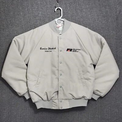 Chaqueta de bombardero de colección mediana Bernice Shedrick Senator Oklahoma Farm Bureau años 80 90 Foto 1 de 4