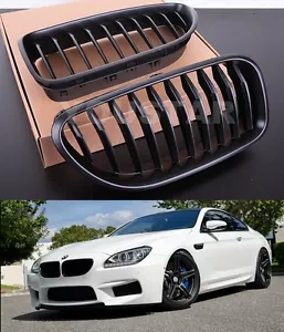 EXPRESS Pair MATT BLACK Grills for BMW 6 Series 640i 640d 650i GC F06 F12 F13 - Picture 1 of 10