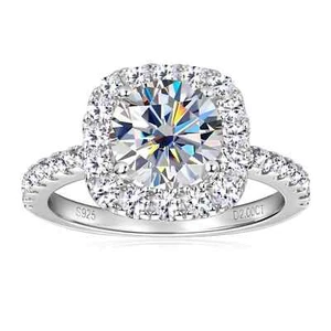 2ct VVS1 D Excellent 18K White Gold Lab Created Halo Ring Diamond Test Pass - Picture 1 of 9