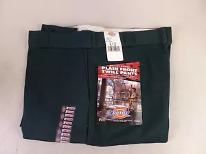 Pantalones de sarga delanteros lisos Dickies 874 vintage nuevos 42x30 verdes nuevos envío gratuito - Imagen 1 de 5