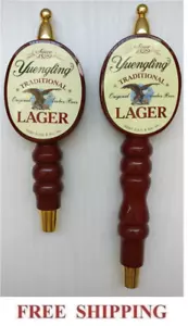 JUEGO DE MARCADORES DE BARRIL DE CERVEZA LAGER YUENGLING 2 DE COLECCIÓN CON MANIJAS DE GRIFO NUEVO LOTE DE 11"" y 7 - Imagen 1 de 1
