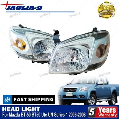 Head Light For Mazda BT-50 BT50 Ute UN Series 1 2006~2008 LH+RH Pair Front Lamps - image 1 of 4